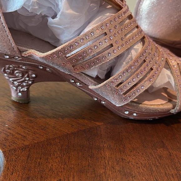 Dream Pairs   Big kids/small women sparkle strappy dress shoes comfy stable Sz 5 - Picture 5 of 16